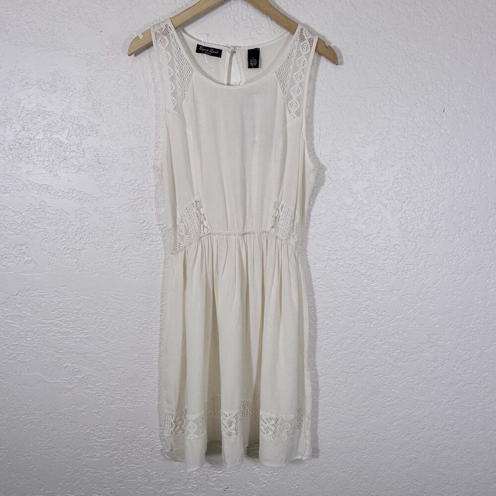 Speed Limit MPH NWT Sleeveless Mini Dress Style 9256 Ivory Elastic Waist L